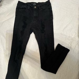 FASHION NOVA distressed black jeans